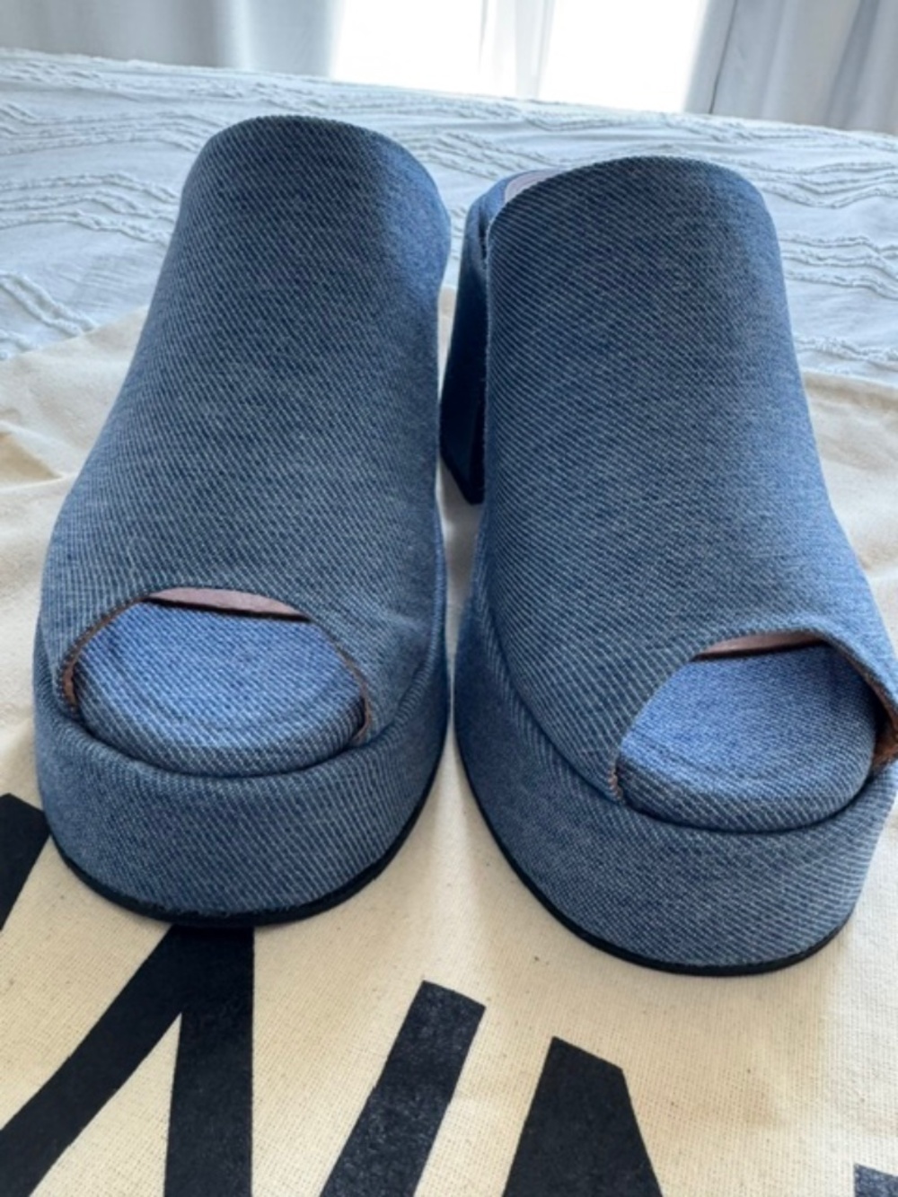 GANNI Platform Denim Mules - NEW - Size 37